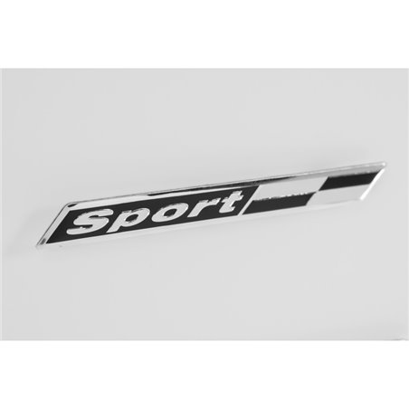 Emblème/Logo d'aluminium - SPORT + Chequer - 12x1,3cm