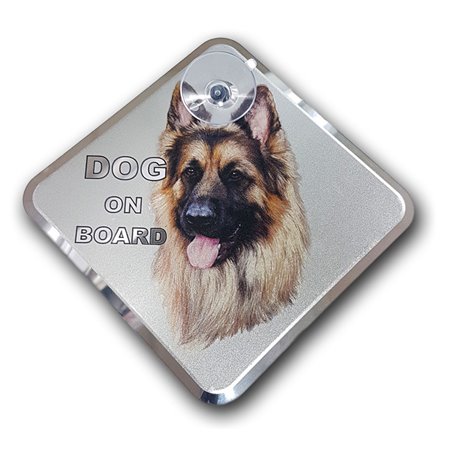 Autocollant AutoTattoo Dog on Board - Berger Allemand 11,5x11,5cm