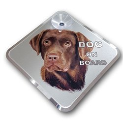 Autocollant AutoTattoo Dog on Board - Labrador 11,5x11,5cm