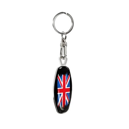 Porte-clés en acier inoxydable - Emblem/ Flag UK+PL