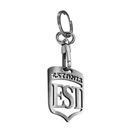 Porte-clés en acier inoxydable - 'Estonie' (Argent)