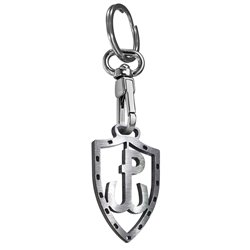 Porte-clés en acier inoxydable - 'Kotwica Symbole / Bouclier' (Argent)