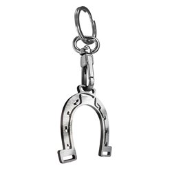 Porte-clés en acier inoxydable - 'Fer à cheval' (Argent)