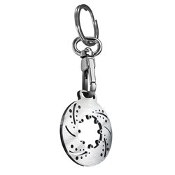 Porte-clés en acier inoxydable - 'Disque de frein' (Argent)