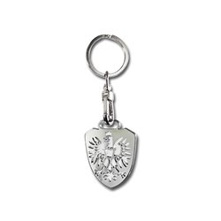 Porte-clés en acier inoxydable - 'Aigle dans un bouclier' (Argent)