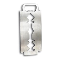 Ouvre-bouteille en acier inoxydable - 'Lame de rasoir grande' (Argent)