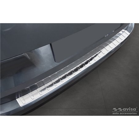 Protection de seuil arrière inox sur mesure pour Citroën C4 Picasso 2013- & C4 Spacetourer 2018- 'Ribs'