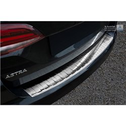 Protection de seuil arrière inox sur mesure pour Opel Astra K Sportstourer 2015-2022 'Ribs'