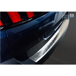 Protection de seuil arrière inox sur mesure pour Peugeot 5008 II 2017- (excl. GT-Line) 'Ribs'