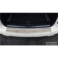 Protection de seuil arrière inox sur mesure pour Porsche Cayenne II 2010- & FL 2014- 'Ribs'