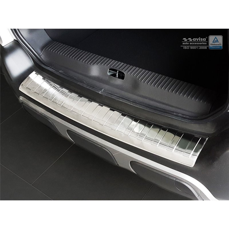 Protection de seuil arrière inox sur mesure pour Citroën C3 Aircross II 2017- 'Ribs'