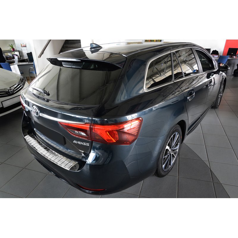 Protection de seuil arrière inox sur mesure pour Toyota Avensis III Wagon Facelift 2015- 'Ribs'