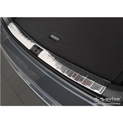 Protection de seuil arrière d'intérieur inox sur mesure pour Volkswagen Tiguan 2016-2020 & FL 2020-2024 'Ribs'
