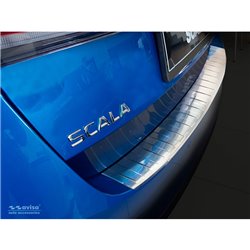 Protection de seuil arrière inox sur mesure pour Skoda Scala 2019-2024 & Facelift 2024- 'Ribs'