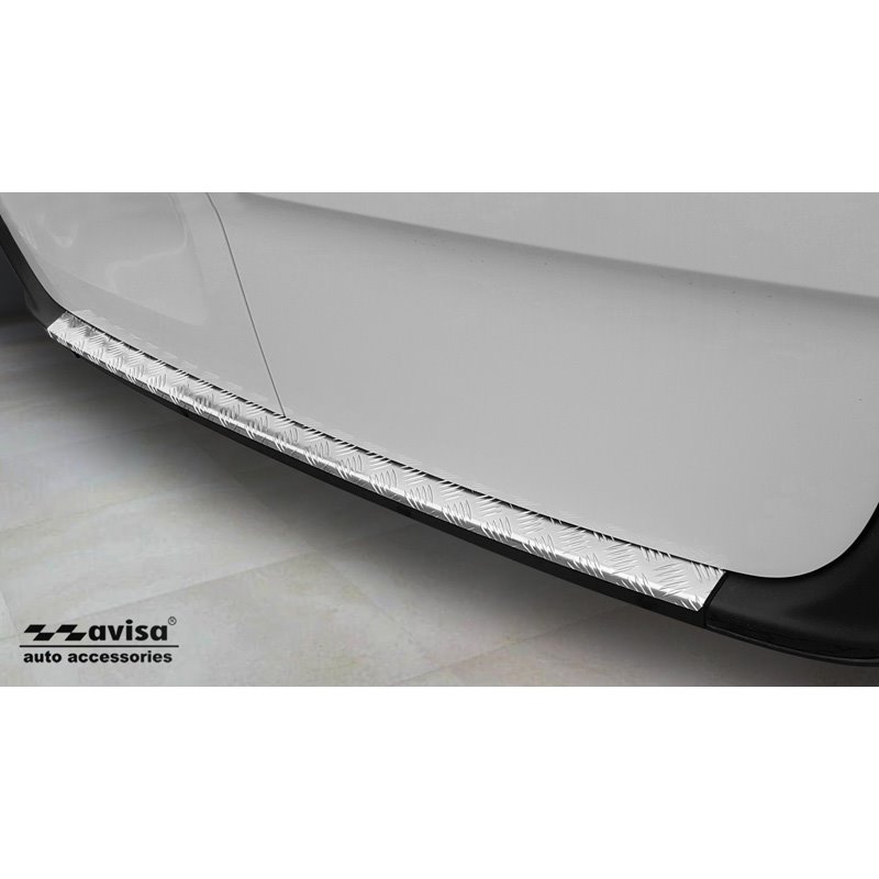 Protection de seuil arrière aluminium sur mesure pour Mercedes Sprinter III 2018- 'Riffled plate'