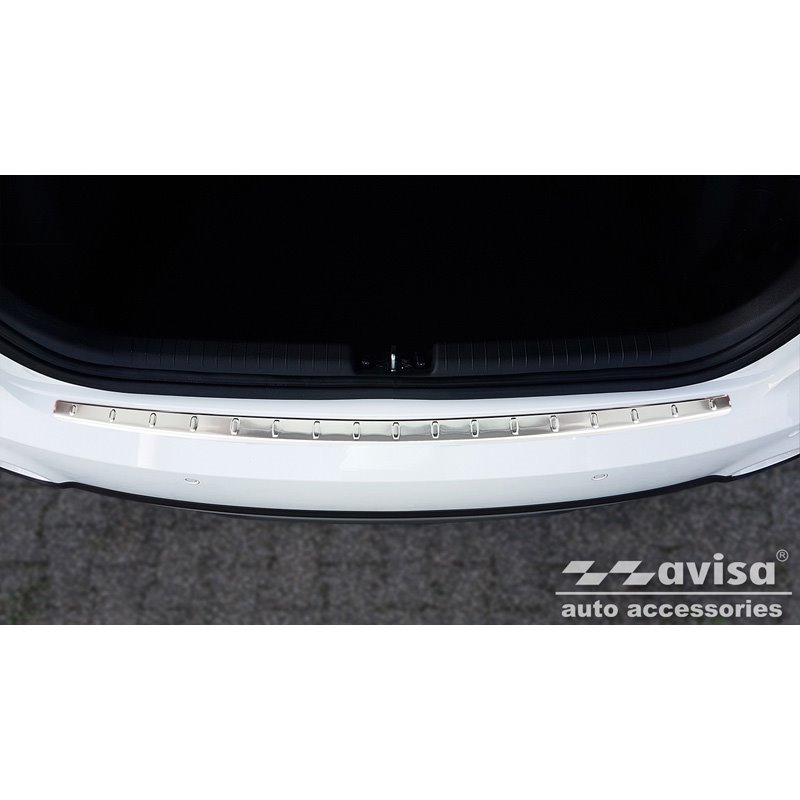 Protection de seuil arrière inox sur mesure pour Hyundai i20 II 5-portes & Active Crossover FL 2018-2020 - 'Ribs'