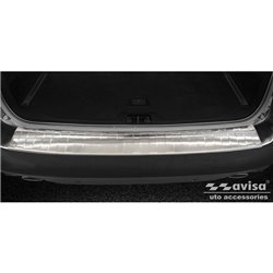 Protection de seuil arrière inox sur mesure pour Volvo V70 Facelift 2013-2016 'Ribs'