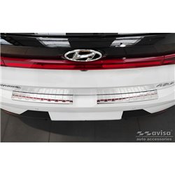 Protection de seuil arrière inox sur mesure pour Hyundai i20 III 5 portes 2020- 'Ribs' (2-pièces)