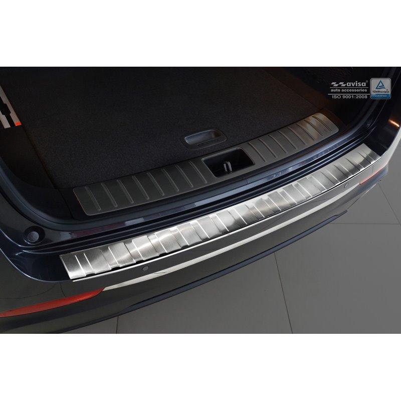 Protection de seuil arrière inox sur mesure pour Kia Optima Combi 2016- 'Ribs'
