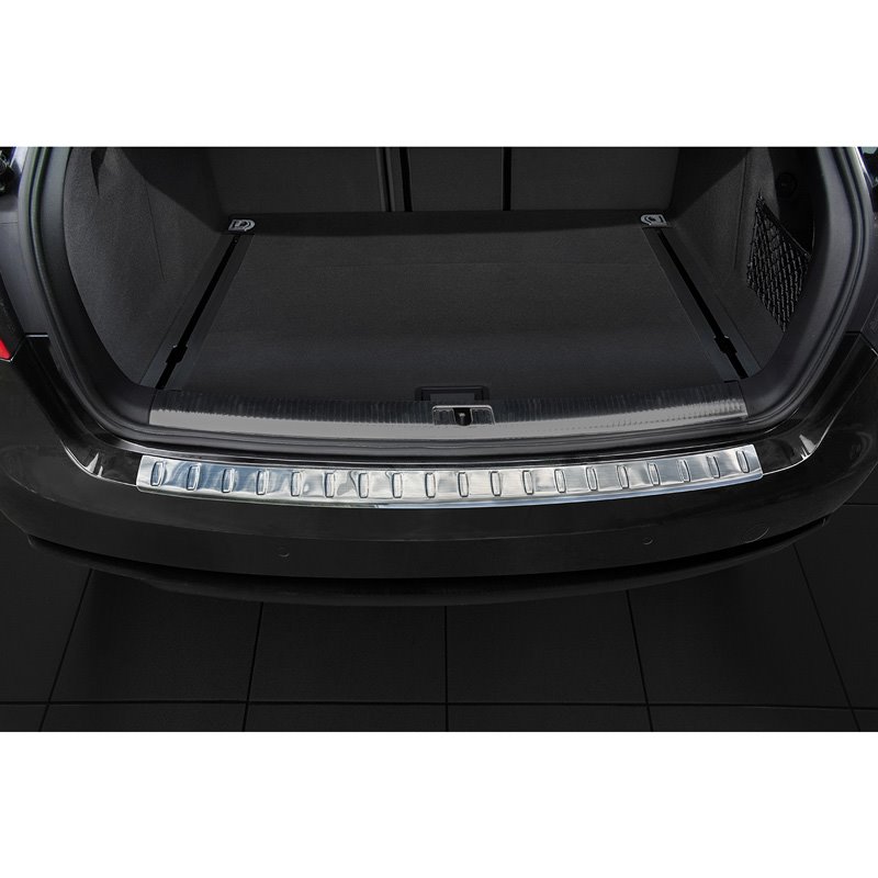 Protection de seuil arrière inox sur mesure pour Audi A4 B8 Avant Facelift 2012-2015 excl. Allroad 'Ribs'