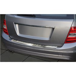 Protection de seuil arrière inox sur mesure pour Mercedes Classe-C W204 Kombi 2011-2014 'Ribs'