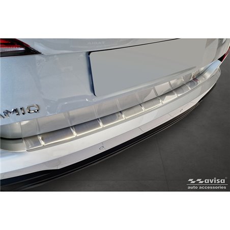 Protection de seuil arrière inox sur mesure pour Skoda Kamiq Facelift 2024- 'Ribs' Protection de seuil arrière inox sur mesure pour Skoda Kamiq Facelift 2024- 'Ribs'