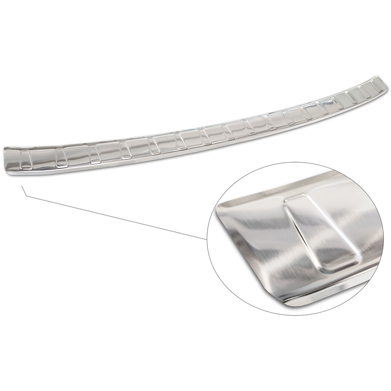 Protection de seuil arrière inox sur mesure pour Fiat 500e Berlina, 3+1 & Cabrio 2020- 'Ribs'