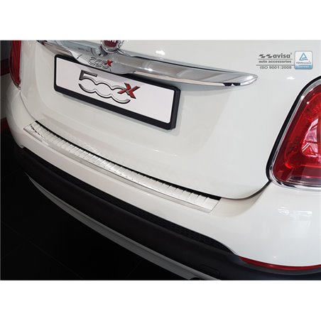 Protection de seuil arrière inox sur mesure pour Fiat 500X 2015-2018 'Ribs' Protection de seuil arrière inox sur mesure pour Fiat 500X 2015-2018 'Ribs'