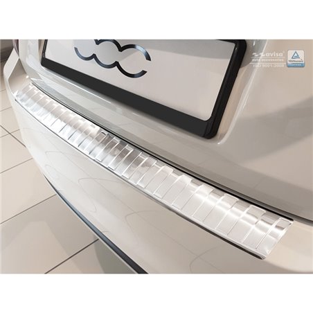 Protection de seuil arrière inox sur mesure pour Fiat & Abarth 500 2015- (incl. Hybrid) 'Ribs' Protection de seuil arrière inox sur mesure pour Fiat & Abarth 500 2015- (incl. Hybrid) 'Ribs'