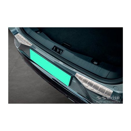 Protection de seuil arrière inox sur mesure pour Ford Mustang Mach-E 2020- 'Ribs' (2-pièces) Protection de seuil arrière inox sur mesure pour Ford Mustang Mach-E 2020- 'Ribs' (2-pièces)