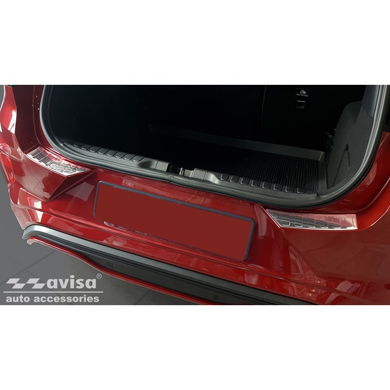 Protection de seuil arrière inox sur mesure pour Ford Puma 2019- 'Ribs' (2-pièces)