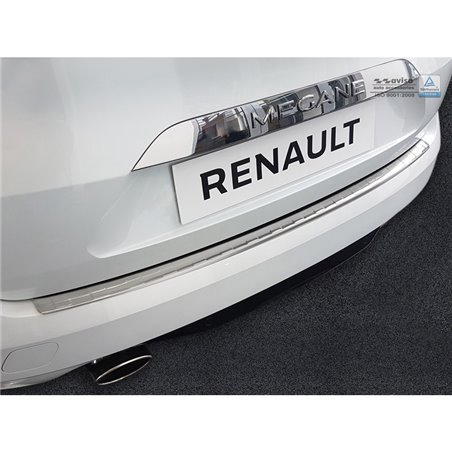 Protection de seuil arrière inox sur mesure pour Renault Megane IV Grandtour 2016-2020 & FL 2020- 'Ribs' Protection de seuil arrière inox sur mesure pour Renault Megane IV Grandtour 2016-2020 & FL 2020- 'Ribs'