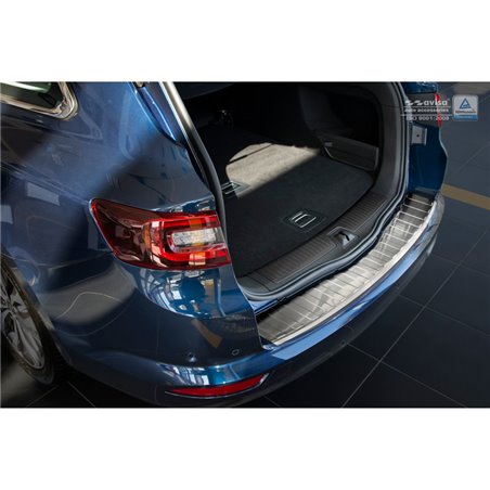 Protection de seuil arrière inox sur mesure pour Renault Talisman Grandtour 2016-2020 & FL 2020- 'Ribs' Protection de seuil arrière inox sur mesure pour Renault Talisman Grandtour 2016-2020 & FL 2020- 'Ribs'