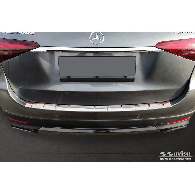 Protection de seuil arrière inox sur mesure pour Mercedes GLE II (W167) Facelift excl. AMG 2023- 'Ribs'