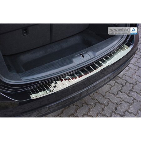 Protection de seuil arrière inox Chrome sur mesure pour Seat Alhambra & Volkswagen Sharan II 2010- 'Ribs' Protection de seuil arrière inox Chrome sur mesure pour Seat Alhambra & Volkswagen Sharan II 2010- 'Ribs'