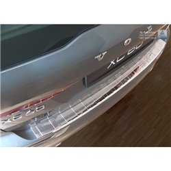 Protection de seuil arrière inox Chrome sur mesure pour Volvo XC60 II 2017-2021 & FL 2021- incl. R-Design 'Ribs'