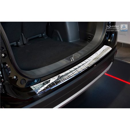 Protection de seuil arrière inox Chrome sur mesure pour Mitsubishi Outlander III 2015- 'Ribs' Protection de seuil arrière inox Chrome sur mesure pour Mitsubishi Outlander III 2015- 'Ribs'