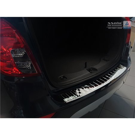 Protection de seuil arrière inox Chrome sur mesure pour Opel Mokka X 2016- 'Ribs' Protection de seuil arrière inox Chrome sur mesure pour Opel Mokka X 2016- 'Ribs'