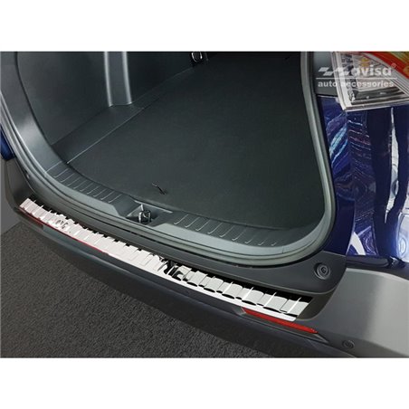 Protection de seuil arrière inox Chrome sur mesure pour Toyota RAV4 (5th Gen.) 2018- & Suzuki Across 2020- 'Ribs' Protection de seuil arrière inox Chrome sur mesure pour Toyota RAV4 (5th Gen.) 2018- & Suzuki Across 2020- 'Ribs'