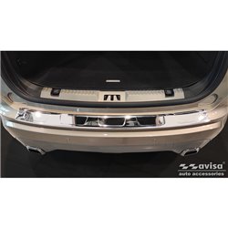 Protection de seuil arrière inox Chrome sur mesure pour Ford Edge II FL 2018- 'Ribs'