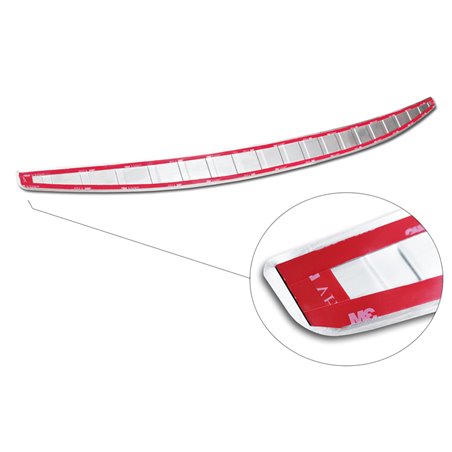 Protection de seuil arrière inox Chrome sur mesure pour Mercedes Classe-C Sedan (W206) 2021- 'Ribs' Protection de seuil arrière inox Chrome sur mesure pour Mercedes Classe-C Sedan (W206) 2021- 'Ribs'