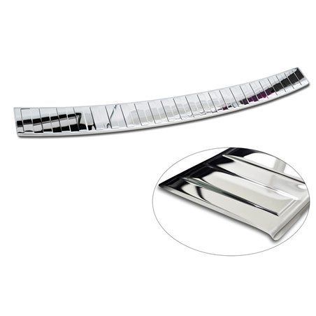 Protection de seuil arrière inox Chrome sur mesure pour Skoda Superb Combi 2015-2019 incl. Facelift 2019-2024 & Scout 'Ribs' Protection de seuil arrière inox Chrome sur mesure pour Skoda Superb Combi 2015-2019 incl. Facelift 2019-2024 & Scout 'Ribs'
