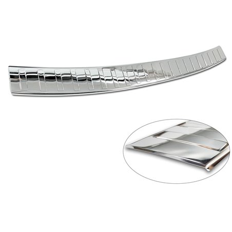 Protection de seuil arrière inox Chrome sur mesure pour Skoda Karoq Facelift incl. Sportline 2022- 'Ribs' Protection de seuil arrière inox Chrome sur mesure pour Skoda Karoq Facelift incl. Sportline 2022- 'Ribs'