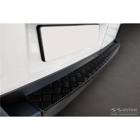 Protection de seuil arrière en aluminium noir mat sur mesure pour Volkswagen Crafter & MAN TGE 2017- 'Riffled Plate' Protection de seuil arrière en aluminium noir mat sur mesure pour Volkswagen Crafter & MAN TGE 2017- 'Riffled Plate'
