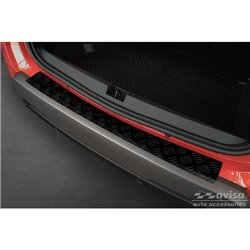 Protection de seuil arrière en aluminium noir mat sur mesure pour Dacia Duster II 2018-2021 & FL 2021-2024 'Riffled Plate'