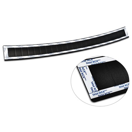 Protection de seuil arrière inox noir mat sur mesure pour Mercedes Classe-C W205 Kombi 2014-2021 'Ribs' Protection de seuil arrière inox noir mat sur mesure pour Mercedes Classe-C W205 Kombi 2014-2021 'Ribs'