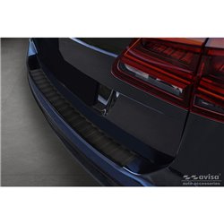Protection de seuil arrière inox noir mat sur mesure pour Seat Alhambra & Volkswagen Sharan II 2010- 'Ribs'