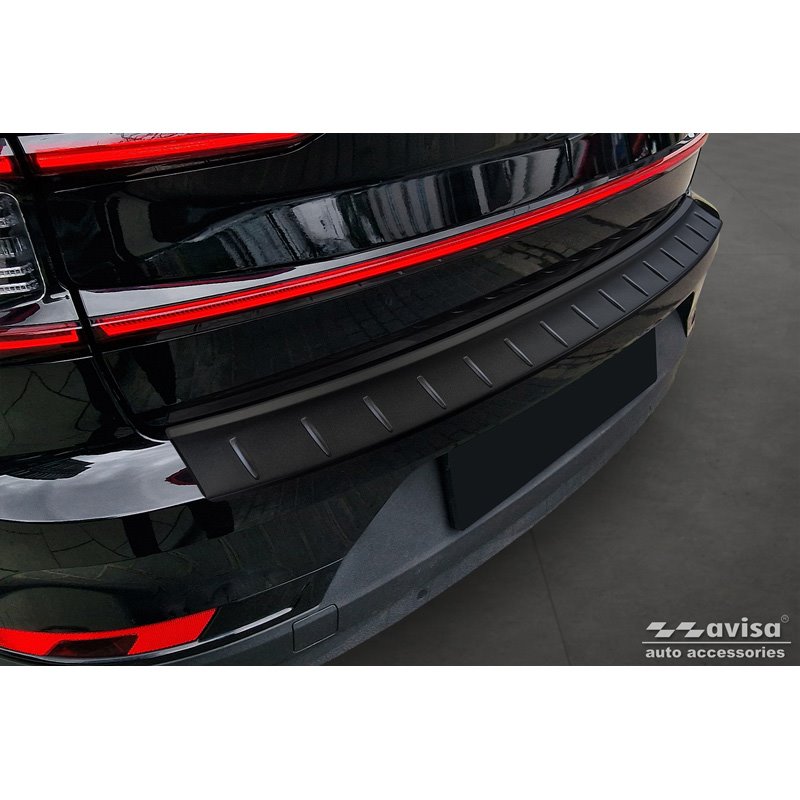 Protection de seuil arrière inox noir mat sur mesure pour Polestar 2 2019-2023 & Facelift 2023- 'Ribs'