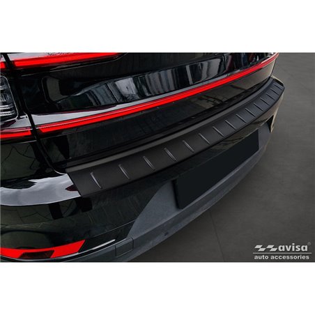 Protection de seuil arrière inox noir mat sur mesure pour Polestar 2 2019-2023 & Facelift 2023- 'Ribs' Protection de seuil arrière inox noir mat sur mesure pour Polestar 2 2019-2023 & Facelift 2023- 'Ribs'