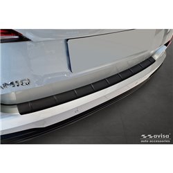 Protection de seuil arrière inox noir mat sur mesure pour Skoda Kamiq Facelift 2024- 'Ribs'